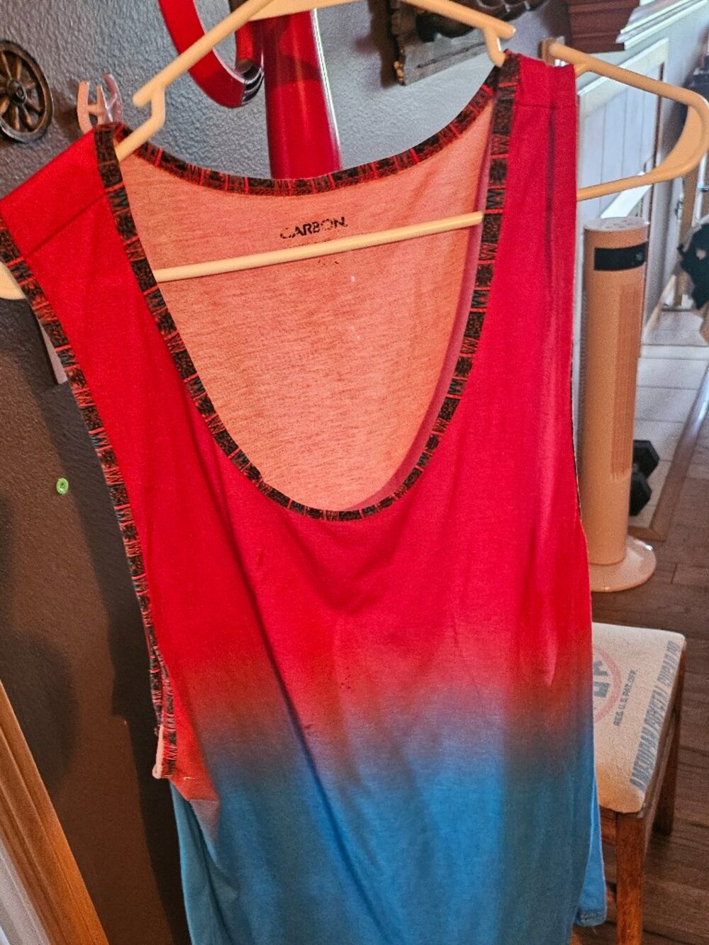 Mens XXL Gradiant Red n Blue Tank Top